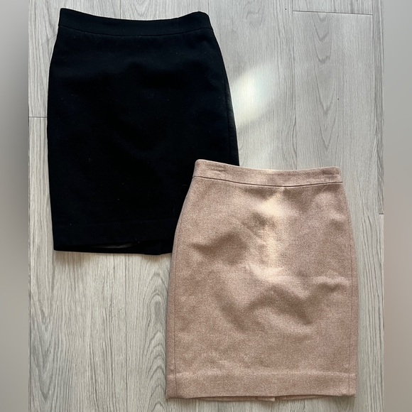 Bundle of 2!  J. Crew factory The Classic Black Wool Blend Pencil Skirt 70% wool - Picture 1 of 16